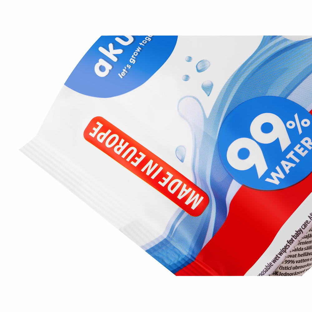 Akuku våtservett - 99% vatten, 70 stycken.