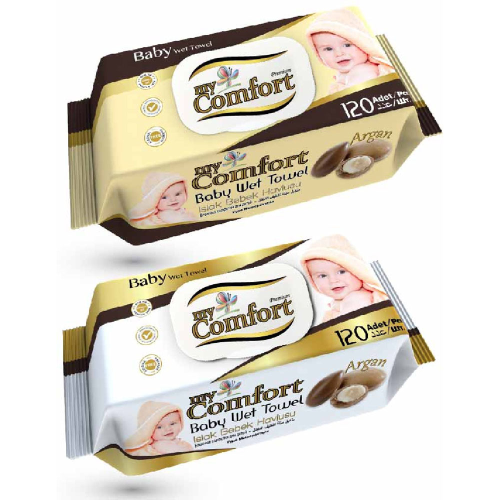 My Comfort våtservett med lock, 120 stycken, med arganolja