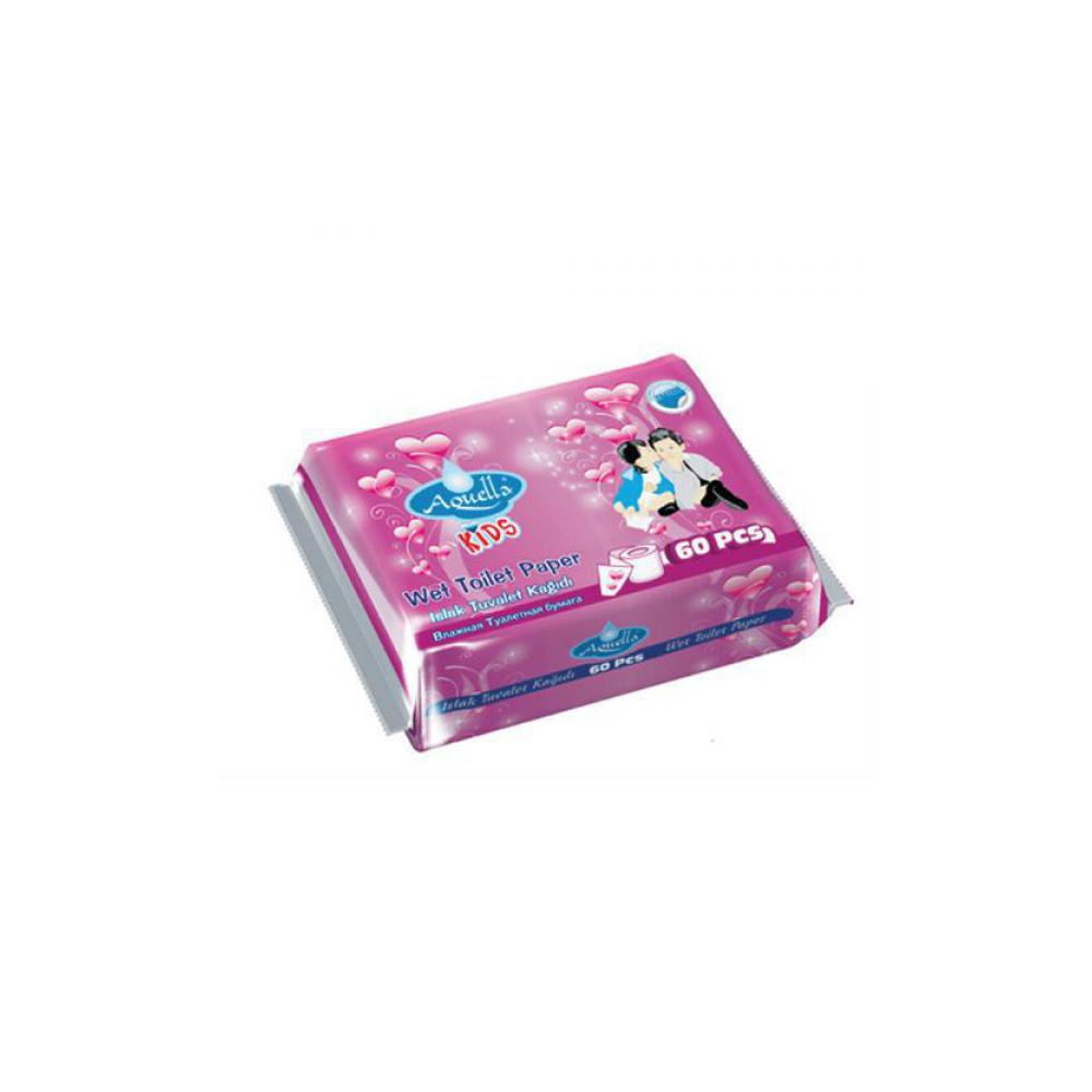 Aquella Kids vått toalettpapper, 60 stycken