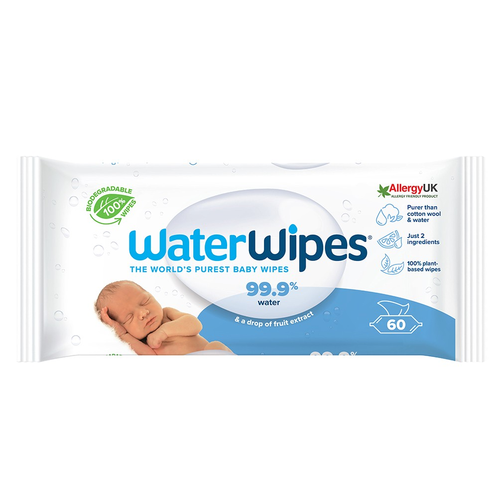 WaterWipes Biodegradable Babyvåtservetter Grundpaket 60 st