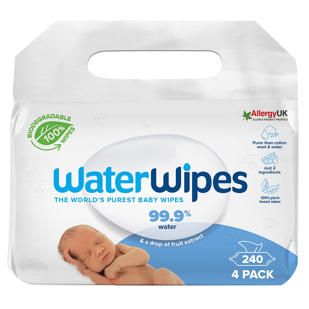 WaterWipes Biodegradable Baby Wipes Value Pack 4x60 st