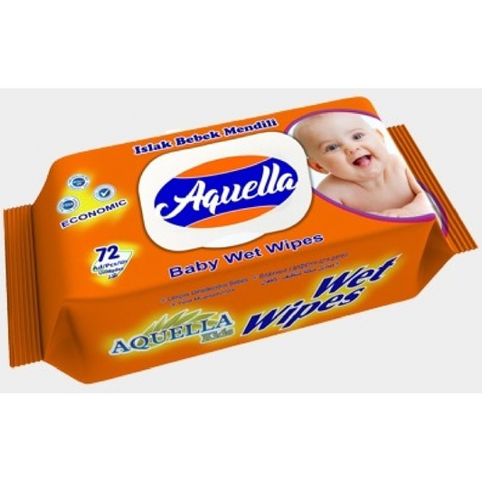 Aquella Baby våtservett Economic med korklock, 72 stycken